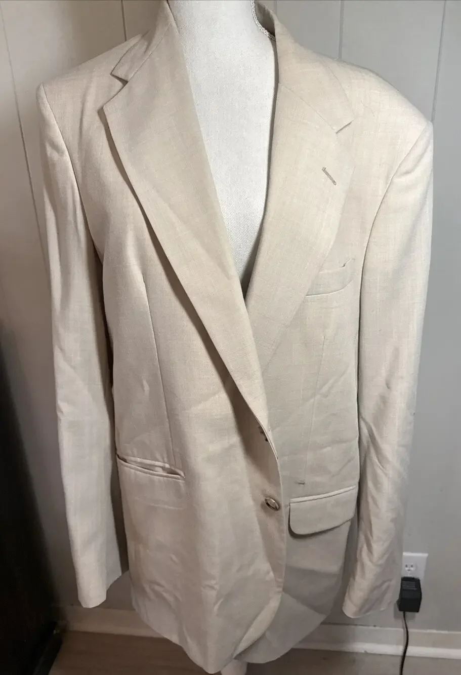 Stafford Men's Khaki Tan Suit Jacket Size 44L V9